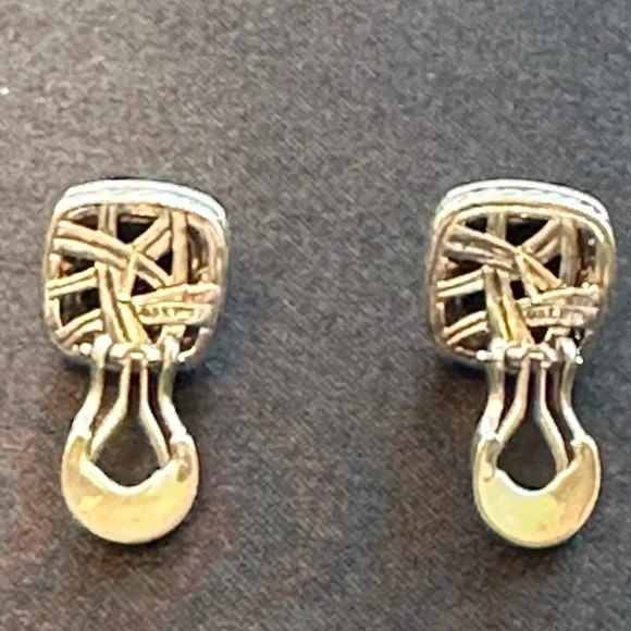 David Yurman Albion Black Onyx Earrings With Diamonds - Picture 3 of 3